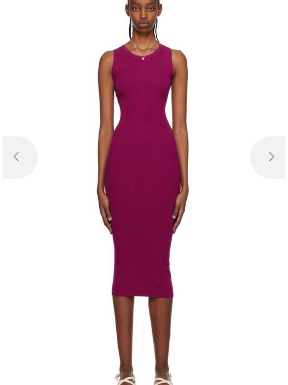 LESET Grace Sleeveless Rib-Knit Midi Bodycon Dress, Size Small